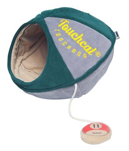 Touchcat Saucer Oval Collapsible Walk-Through Pet Cat Bed House with Play