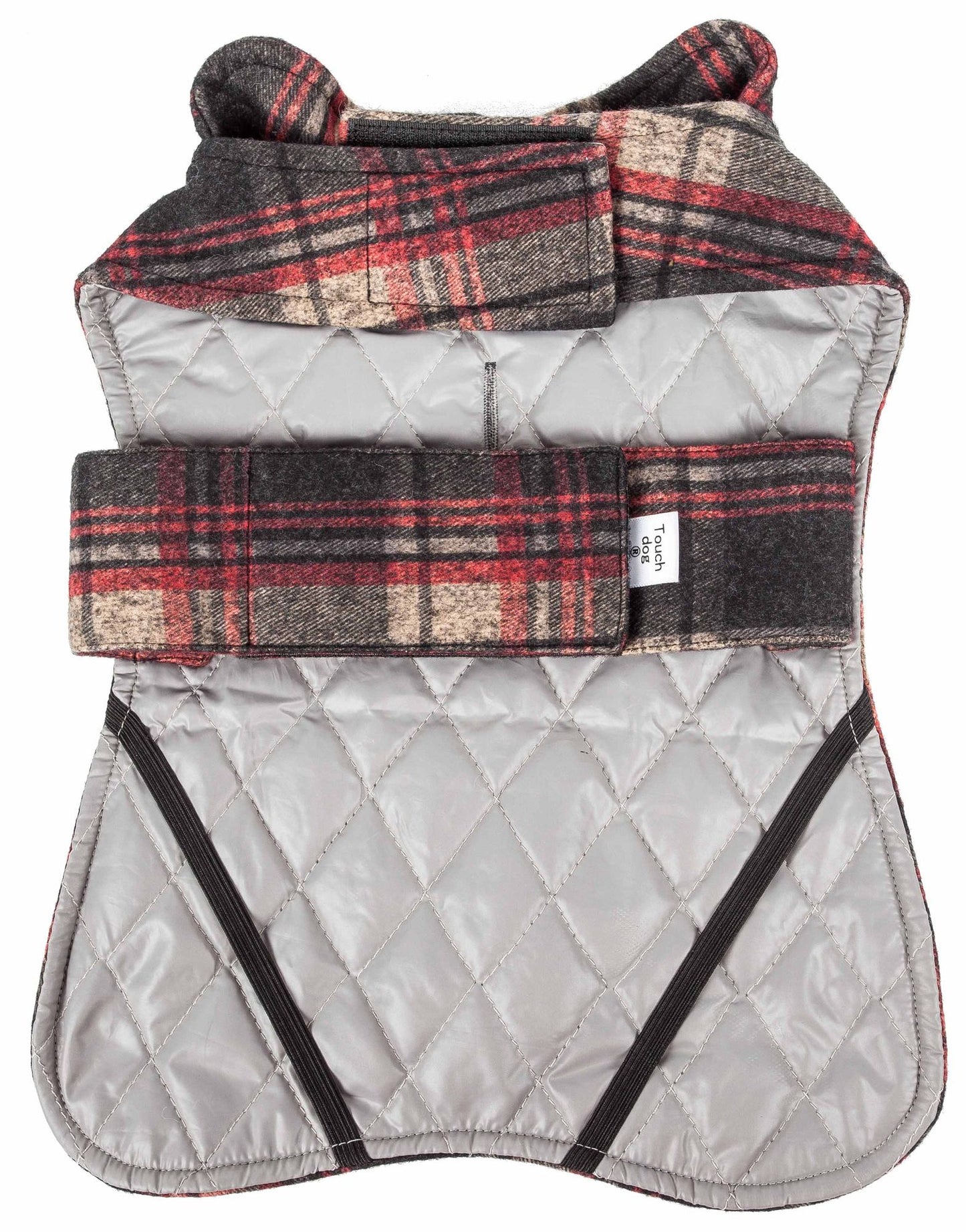 Touchdog 2-in-1 Tartan Plaided Dog Jacket with Matching Reversible Dog Mat
