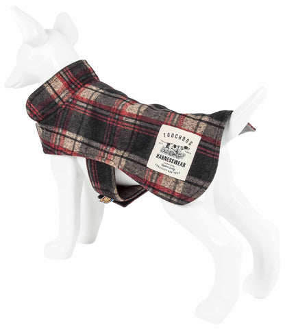 Touchdog 2-in-1 Tartan Plaided Dog Jacket with Matching Reversible Dog Mat