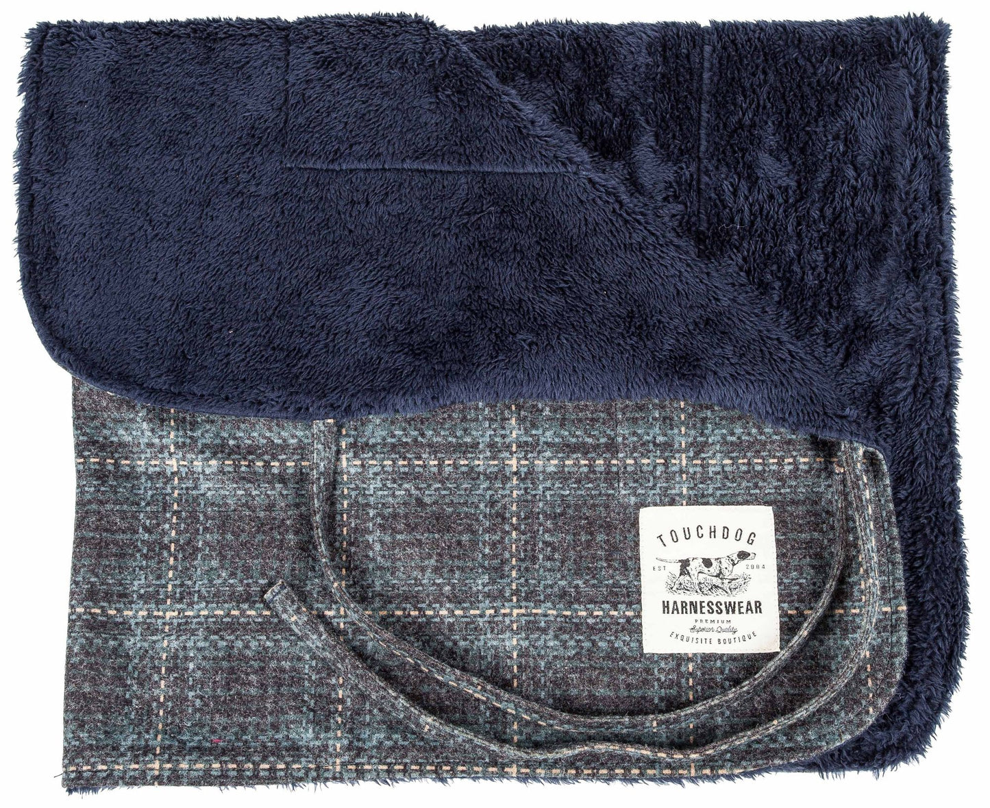 Touchdog 2-in-1 Windowpane Plaided Dog Jacket with Matching Reversible Dog