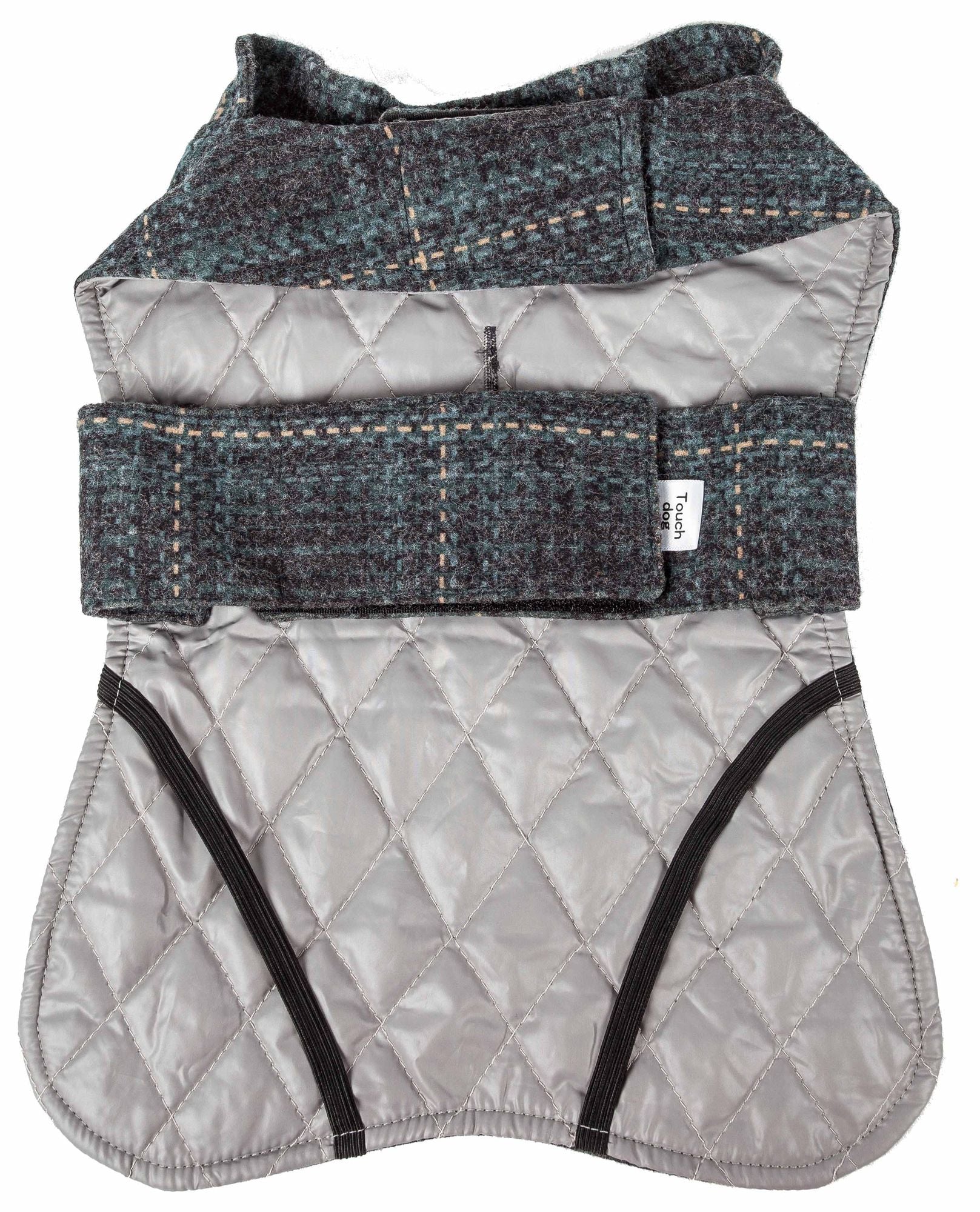 Touchdog 2-in-1 Windowpane Plaided Dog Jacket with Matching Reversible Dog