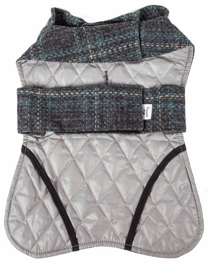 Touchdog 2-in-1 Windowpane Plaided Dog Jacket with Matching Reversible Dog