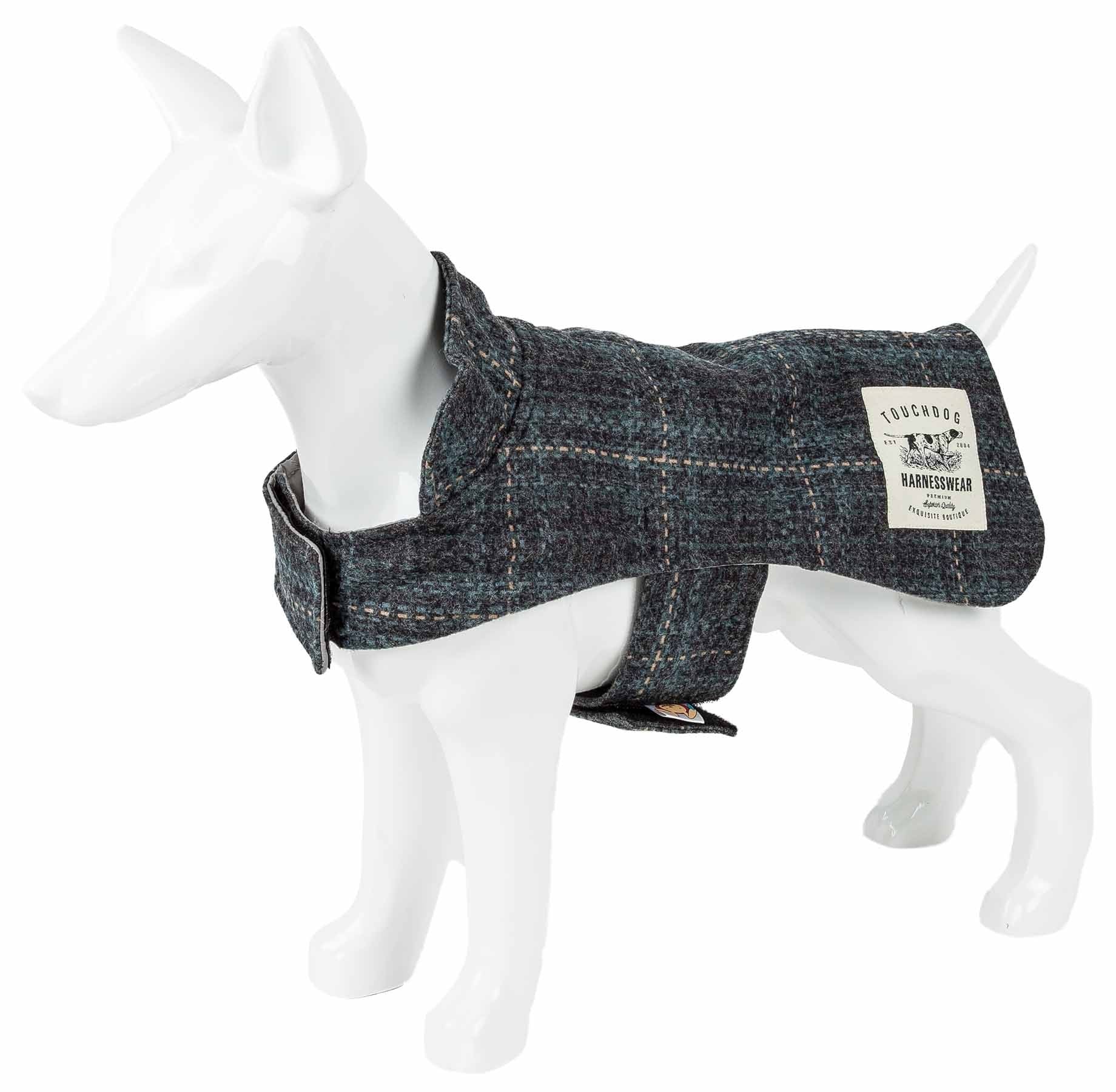 Touchdog 2-in-1 Windowpane Plaided Dog Jacket with Matching Reversible Dog