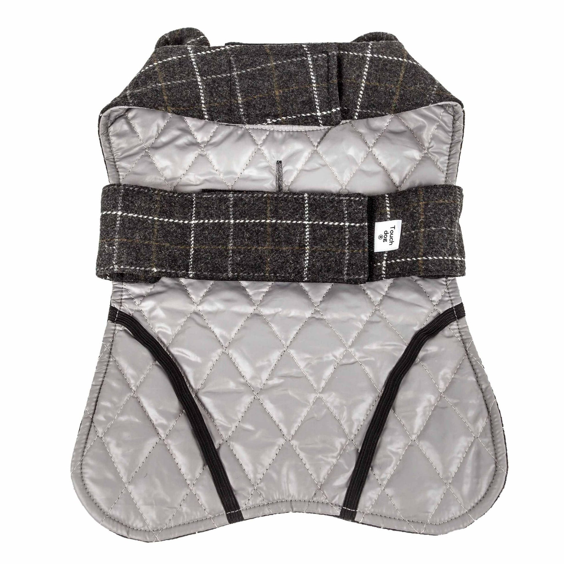 Touchdog 2-in-1 Windowpane Plaided Dog Jacket with Matching Reversible Dog