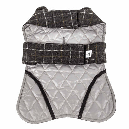 Touchdog 2-in-1 Windowpane Plaided Dog Jacket with Matching Reversible Dog