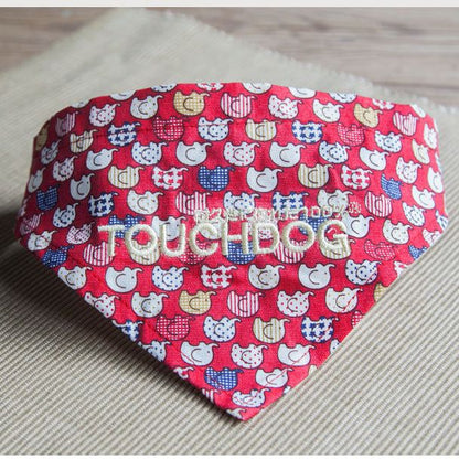 Touchdog Elephant Patterned Fashionable Velcro Bandana