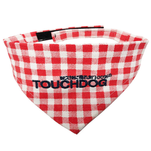 Touchdog Plaid Patterned Fashionable Velcro Bandana
