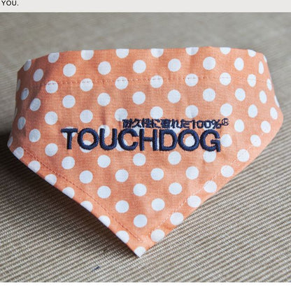 Touchdog Polka Patterned Fashionable Velcro Bandana