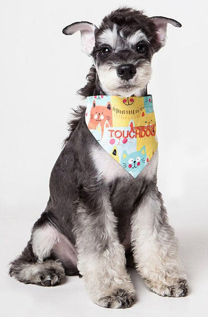 Touchdog Fashion Designer Printed Velcro Dog Bandana