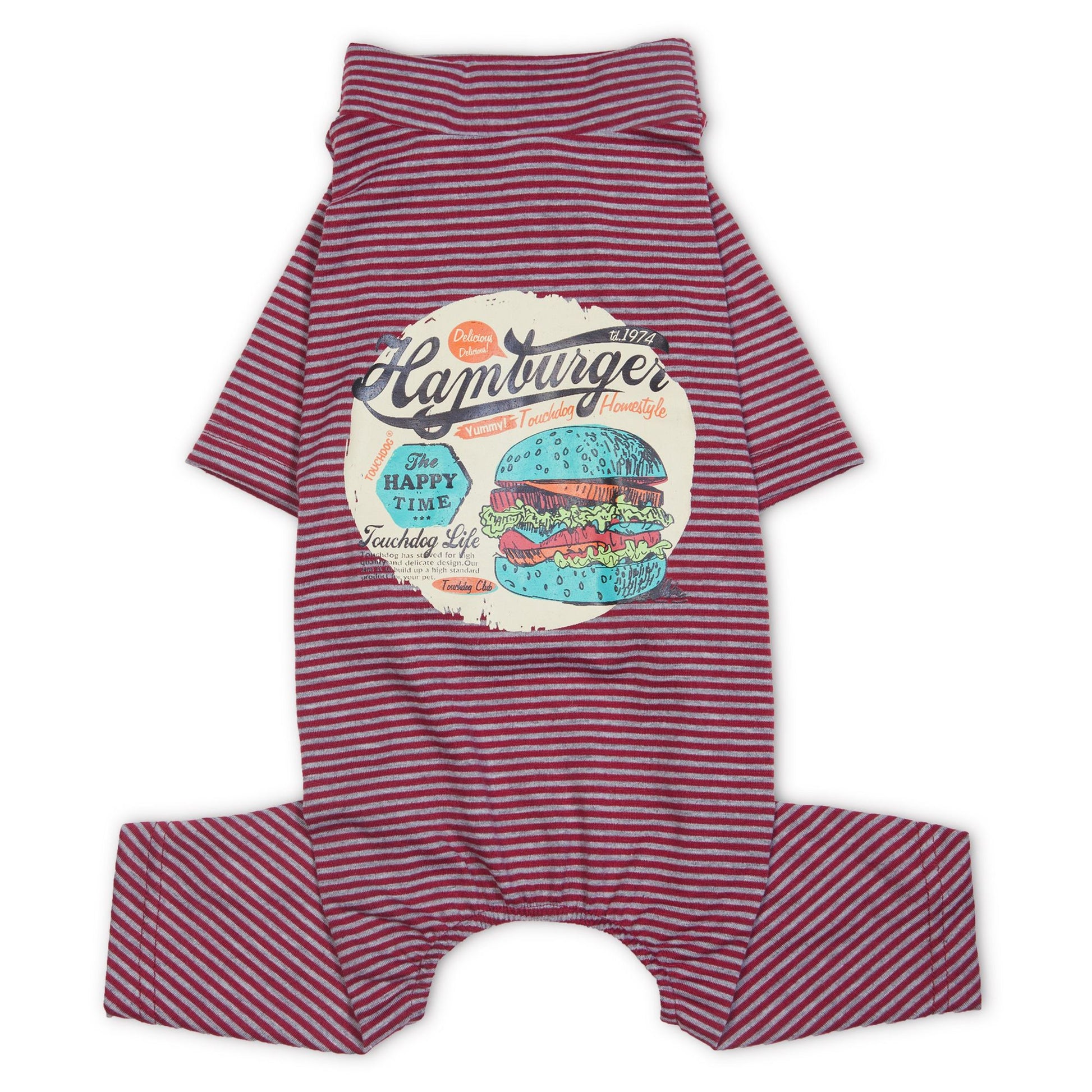 Touchdog Onesie Lightweight Breathable Printed Full Body Pet Dog T-Shirt