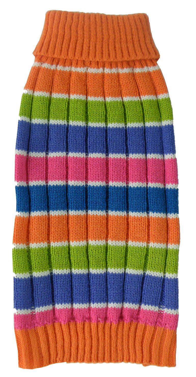 Tutti-Beauty Rainbow Heavy Cable Knitted Ribbed Designer Turtle