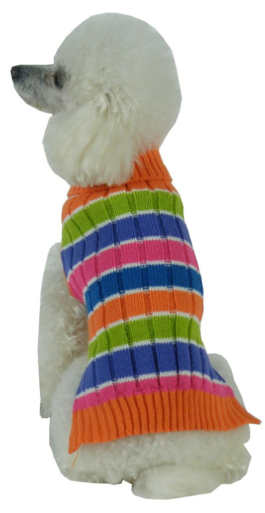 Tutti-Beauty Rainbow Heavy Cable Knitted Ribbed Designer Turtle
