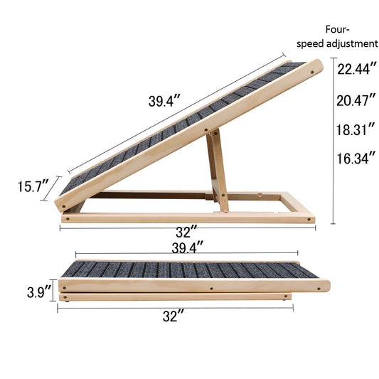 UPGRADED) Dog Ramp for Bed, Extra Wide Excellent Traction, Pet Ramp