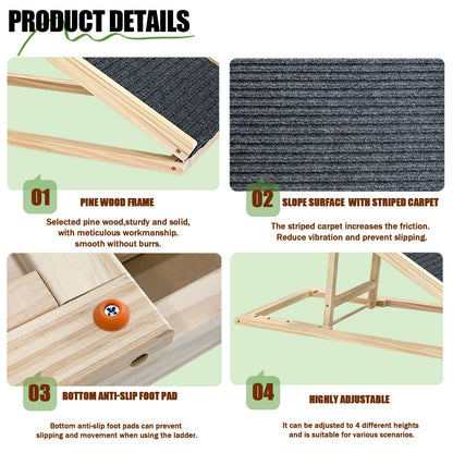 UPGRADED) Dog Ramp for Bed, Extra Wide Excellent Traction, Pet Ramp