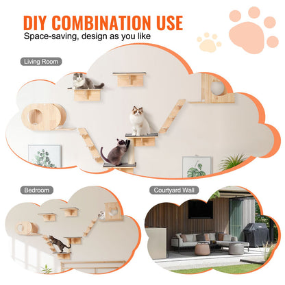 Wall Mounted Cat Shelves, Cat Wall Shelves and Perches with Jumping