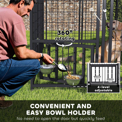 Welded Wire Outdoor Dog Kennel with 360° Rotating & 4 Levels