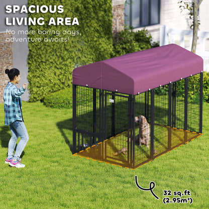 Welded Wire Outdoor Dog Kennel with 360° Rotating & 4 Levels