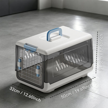 White Aviation Enclosed Cat Litter Box with Handle, Spacious Anti