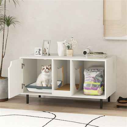 White Cat Litter Box Enclosure