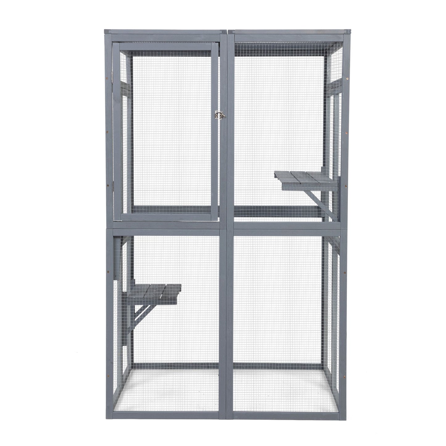 Wooden Cat Catio, Outdoor Cat Enclosure, Cat House with Platforms