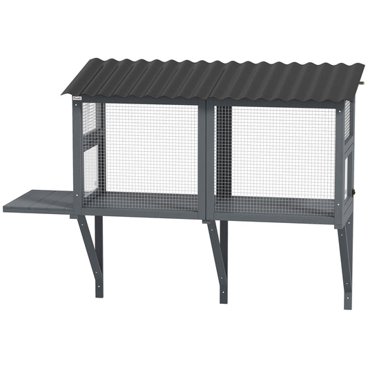Wooden Cat Catio, Outdoor Cat Enclosure Window Perch with Jumping