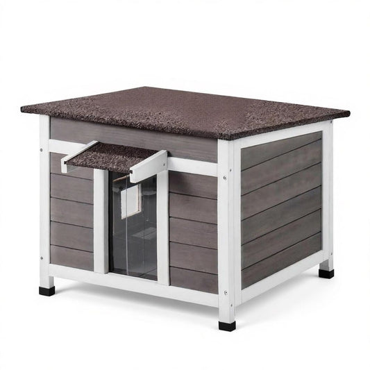 Wooden Cat House with Easy to Clean and Waterproof Protection