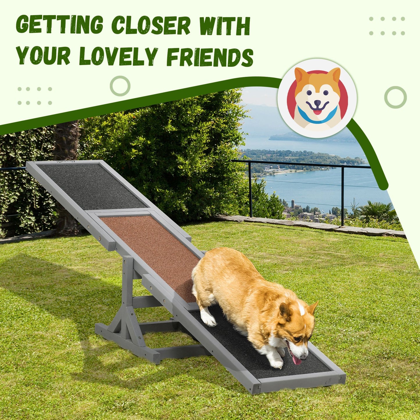 Wooden Dog Agility Seesaw for Dog Training Exercise, 71 W X 12" H