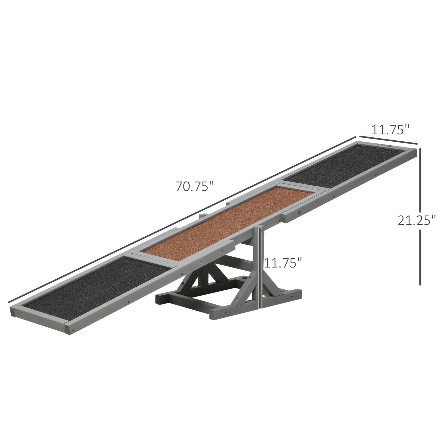 Wooden Dog Agility Seesaw for Dog Training Exercise, 71 W X 12" H
