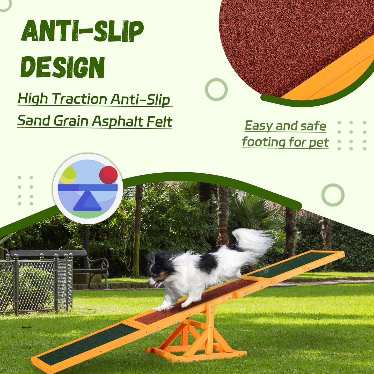 Wooden Dog Agility Seesaw, Training and Exercise Equipment, Weather