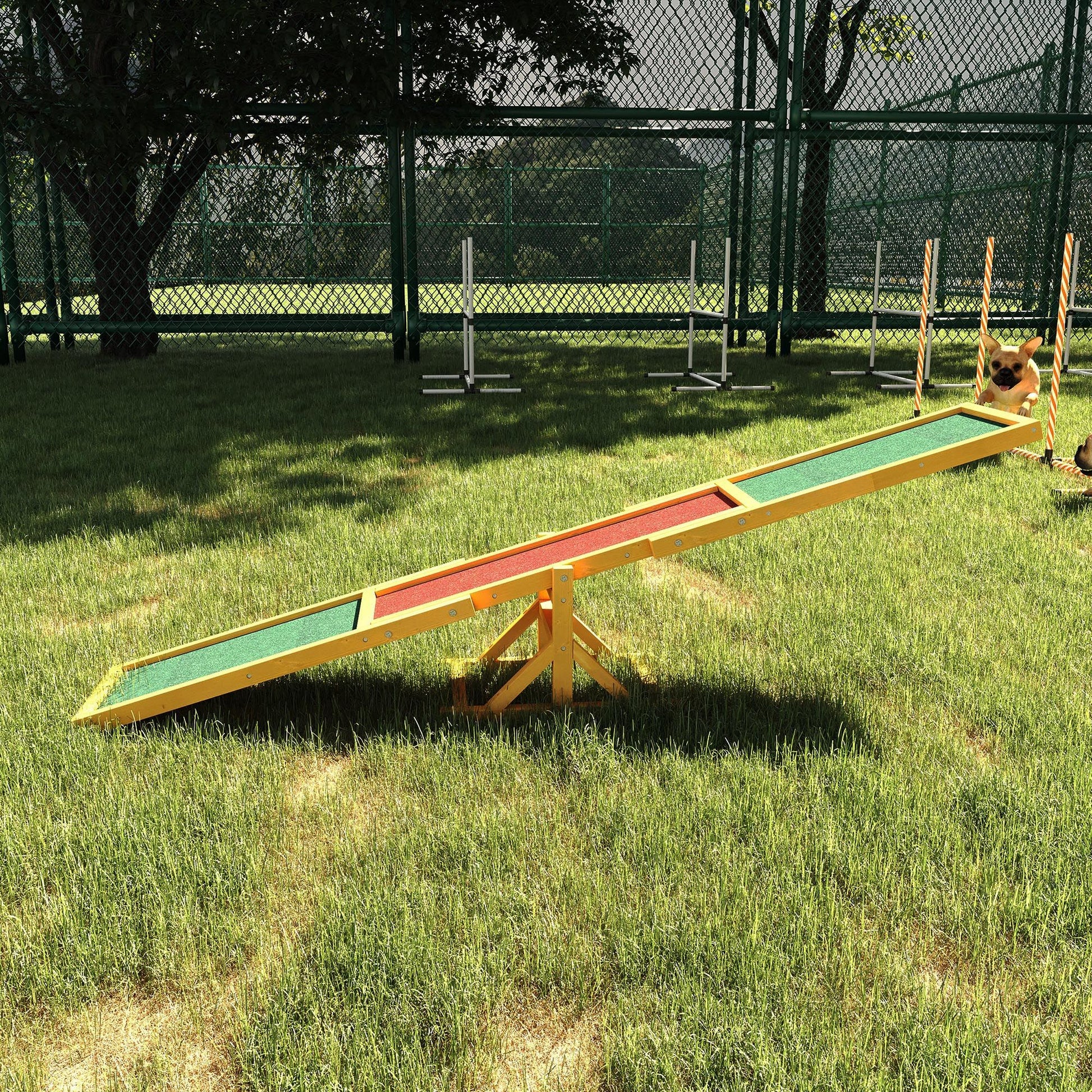 Wooden Dog Agility Seesaw, Training and Exercise Equipment, Weather