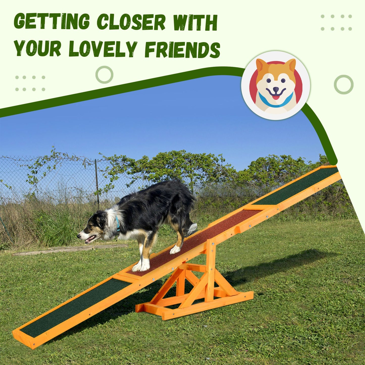 Wooden Dog Agility Seesaw, Training and Exercise Equipment, Weather