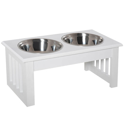 Wooden Dog Feeding Station with 2 Stainless Steel Bowls