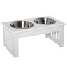 Wooden Dog Feeding Station with 2 Stainless Steel Bowls