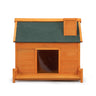Wooden Dog House, Indoor Outdoor Pet Shelter with Platform, PVC