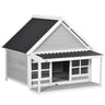Wooden Dog House with Porch, Dog House Outdoor with Tilt Roof