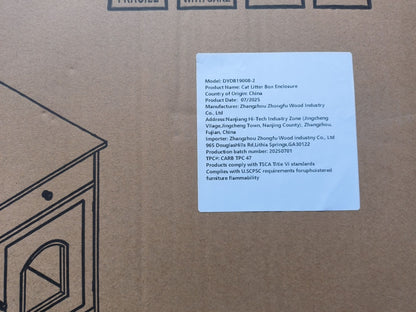 Wooden Pet House Cat Litter Box Enclosure with Drawer, Side Table