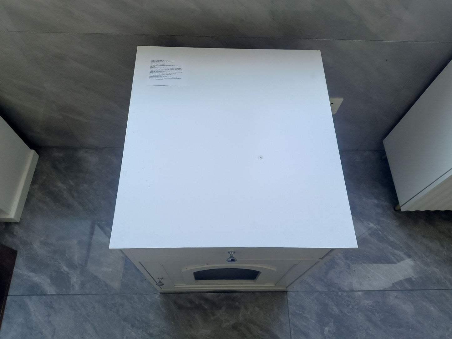 Wooden Pet House Cat Litter Box Enclosure with Drawer, Side Table